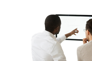 RCR-Basic-card researchers viewing a results monitor