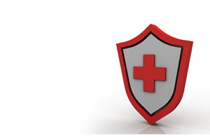 hipaa card Shield with a cross protecting health records