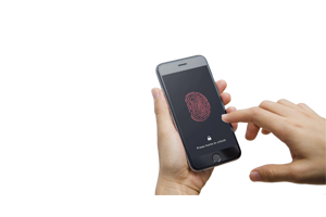 hand unlocking smartphone with fingerprint security feature