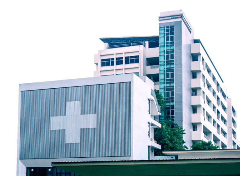 Modern hospital main building