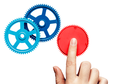 finger spinning gears indicating customization
