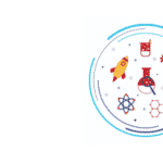 Icon with various scientific symbols