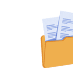 icon of documents coming out of a folder
