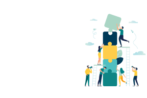 people climbing puzzle pieces