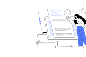 woman reading a document
