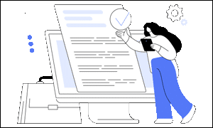 woman reading a document