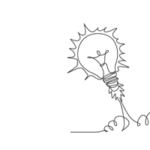 line drawing of light bulb