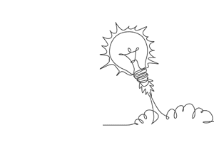 line drawing of light bulb