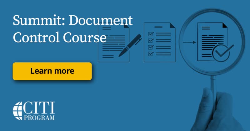 Document Control Prime Summit: Document Control | CITI Program