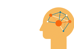 graphic of connection lines in an icon head