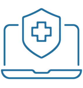computer icon with cross on display