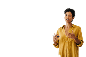 Strong woman in leadership role