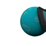 globe with shield lenaing on it