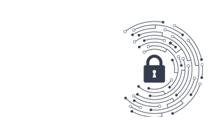 lock icon with digital paths around it