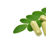 leaves with pill capsules