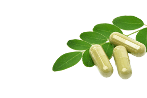 leaves with pill capsules