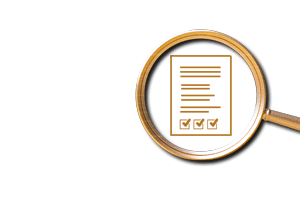 magnifying glass over digital document